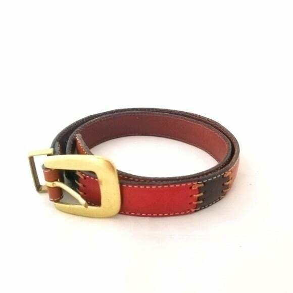 Fossil Belt Small Multicolor Genuine Leather Boho Preppy Western Inspired - Picture 1 of 4